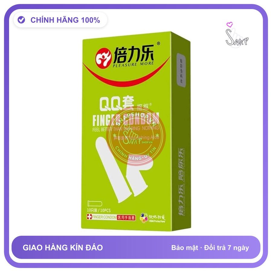 (Che Tên) Bao Cao Su Ngón Tay Hương Nha Đam Beilile QQ Aloe Hộp 10 Cái Hỗ Trợ 24/7