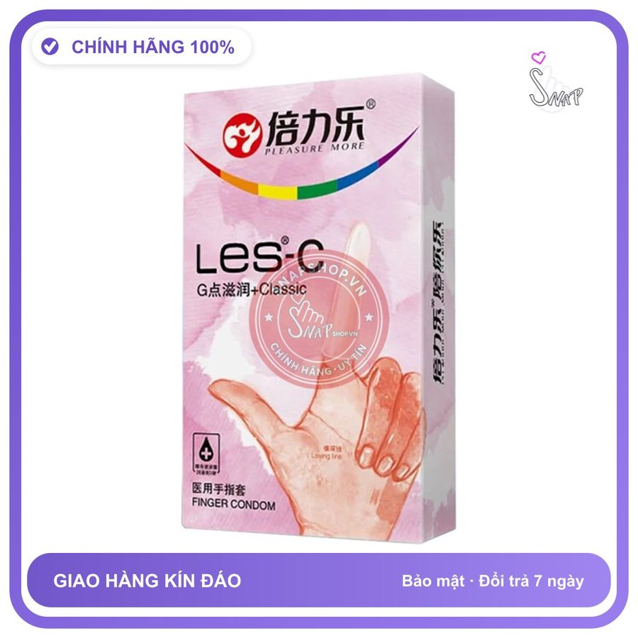 (Che Tên) Bao Cao Su Ngón Tay Lạnh Mát Beilile Les C Hộp 8 Cái Hộp Trắng Kín