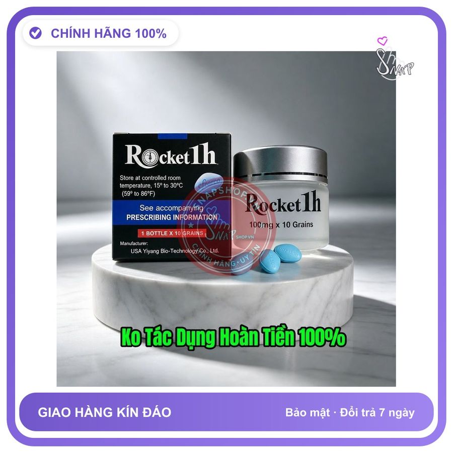 Viên uống hỗ trợ sinh lý nam Rocket 1h Hàng Chính Hãng Rocket 1h, hộp 10 viên, tác dụng nhanh chóng, ko tác dụng hoàn tiền 100%