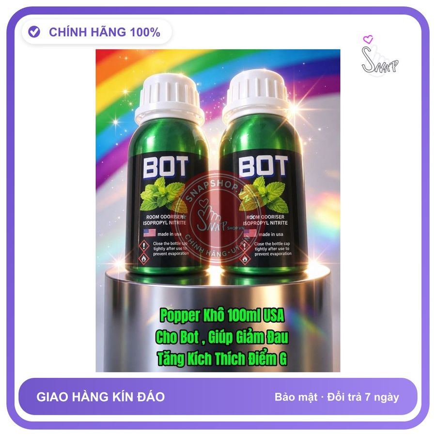 Chai hít tăng khoái cảm Popper BOT 100ml Hàng Chính Hãng, Popper Khô USA 100ml, Dành Cho Bot, Siêu Phê, Giúp Tăng Khoái Cảm, Giảm Đau