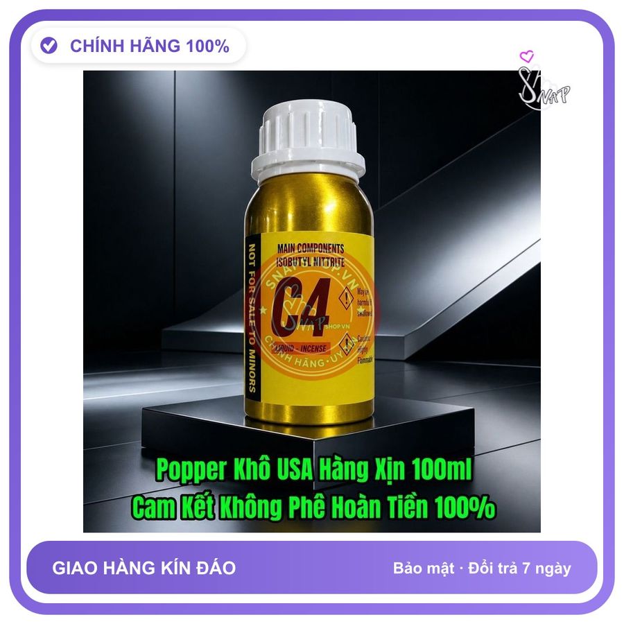 Chai hít tăng khoái cảm Popper C4 100ml Hàng Công Ty Popper khô 100ml, Siêu Mạnh, Phê Gấp Đôi Mẫu Thường
