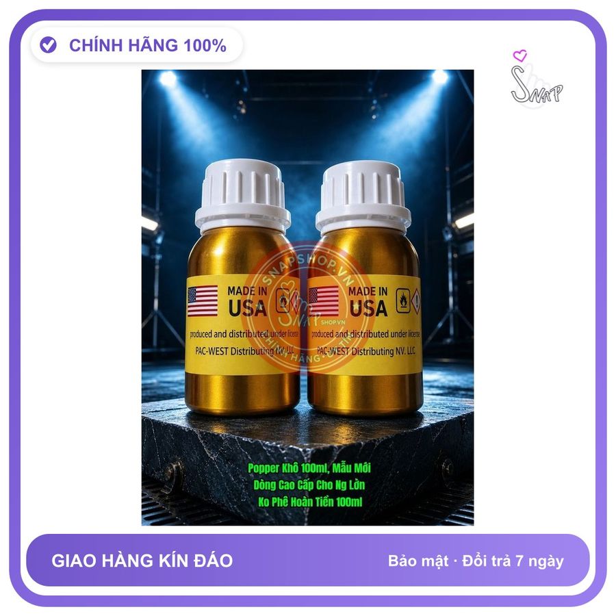 Chai hít tăng khoái cảm Popper PAC-WEST 100ml Hàng Mới Về Popper Khô USA 100ml, Dòng Siêu Mạnh, Hít Cực Sướng, Giá Ưu Đãi