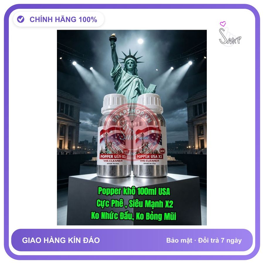 Chai hít tăng khoái cảm Popper POPPER USA X1 100ml Hàng Mới Về Popper Khô USA 100ml, Giá Ưu Đãi, Sl Còn ít