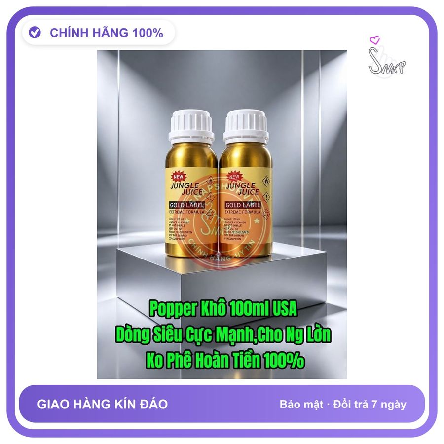 Chai hít tăng khoái cảm Popper JUNGLE JUICE 100ml Hàng Mới Về Popper Khô USA 100ml, Hàng Chính Hãng, Siêu Mạnh, Siêu Phê, Dùng Cho Ng Lờn