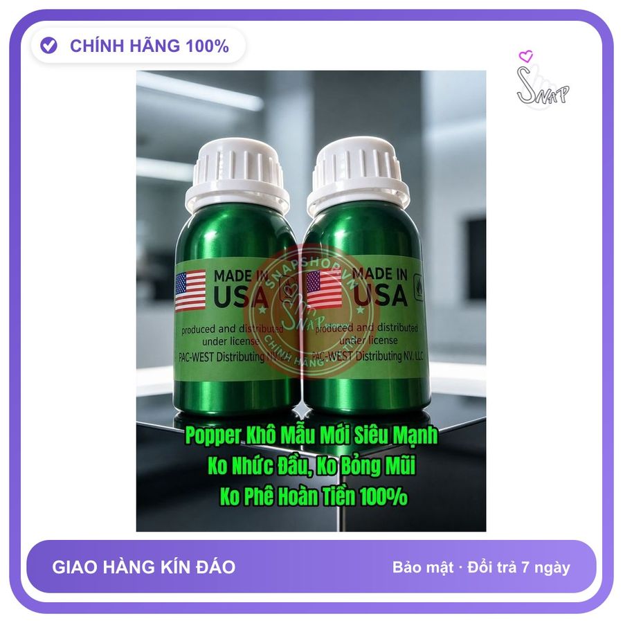 Chai hít tăng khoái cảm Popper PAC-WEST 100ml Hàng Mới Về, Popper Khô 100ml USA, Hàng Chính Hãng, Giá Ưu Đãi