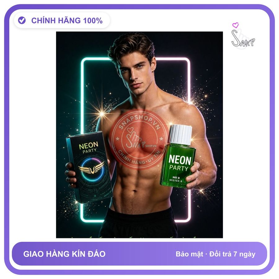 Chai hít tăng khoái cảm Popper NEON PARTY 40ml Popper Neon Party 40ml USA, Hàng Chính Hãng, Dòng Cao Cấp Cực Mạnh, Phê Lâu