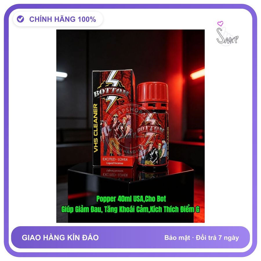 Chai hít tăng khoái cảm Popper BOTTOM X2 40ml Popper 40ml USA, Hàng Chính Hãng, Cực Mạnh,Dùng Cho Bot, Giúp Hỗ Trợ Giảm Đau, Tăng Khoái Cảm, Kích Thíc