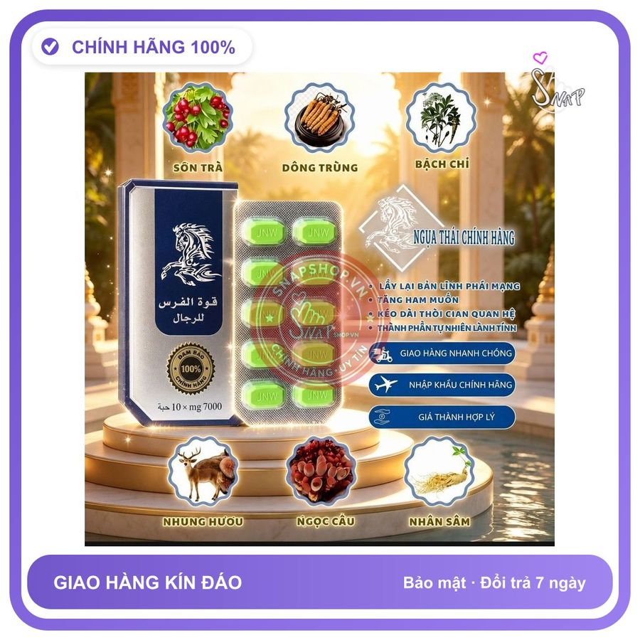 Viên uống hỗ trợ sinh lý nam JNW Combo 2 hộp, Ngựa Thái Chính Hãng, Cực Mạnh, Ko tác dụng hoàn tiền 100%