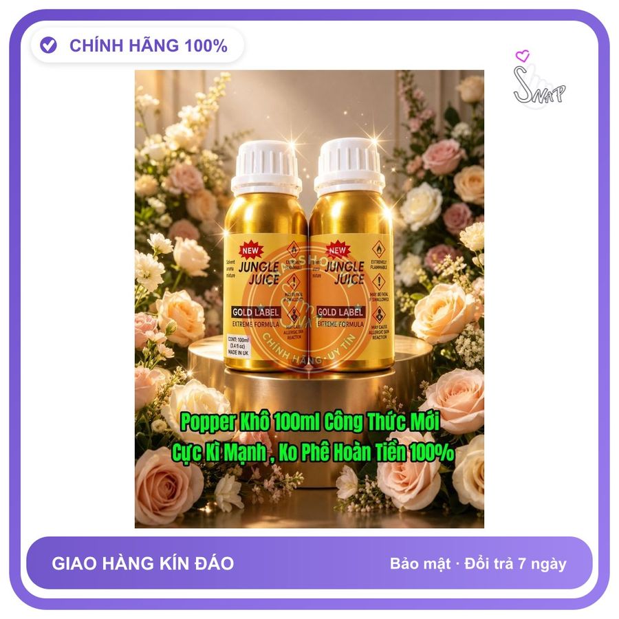 Chai hít tăng khoái cảm Popper JUNGLE JUICE 100ml Popper khô 100ml Chai Lớn, Chứa Dung tích Lớn, Cực kì mạnh, có thể bị choáng và gây ảo giác,ko dùng