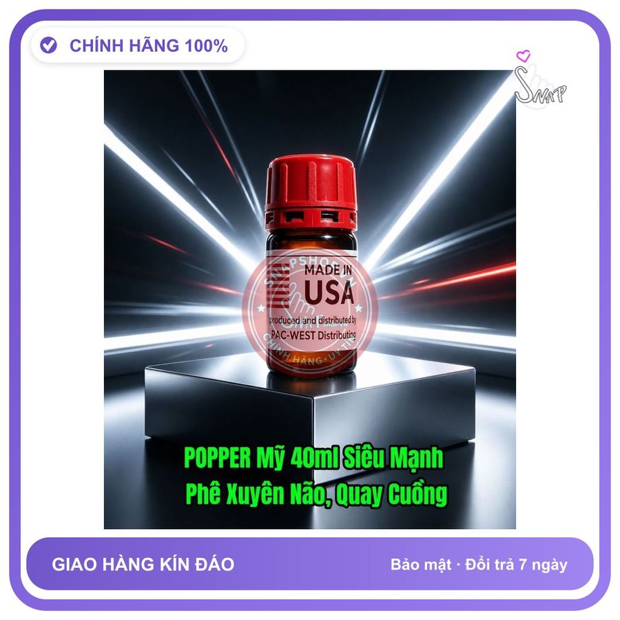 Chai hít tăng khoái cảm Popper PAC-WEST 40ml Popper mỹ 40ml, Siêu Mạnh, Phê Xuyên Não, Xả Kho Số Lượng Còn Ít