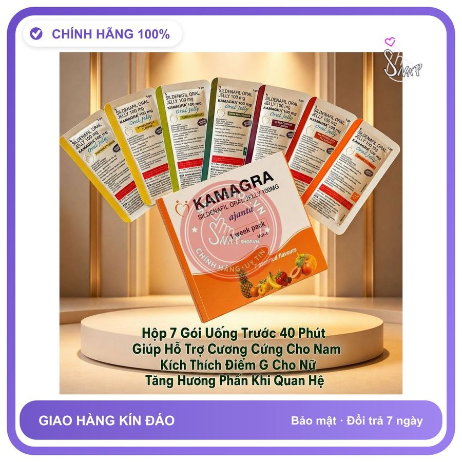 Gel uống hỗ trợ sinh lý KAMAGRA Thuốc hỗ trợ tình dục cho nam nữ, hộp 7 gói, hàng chính hãng, cực mạnh, phê lâu