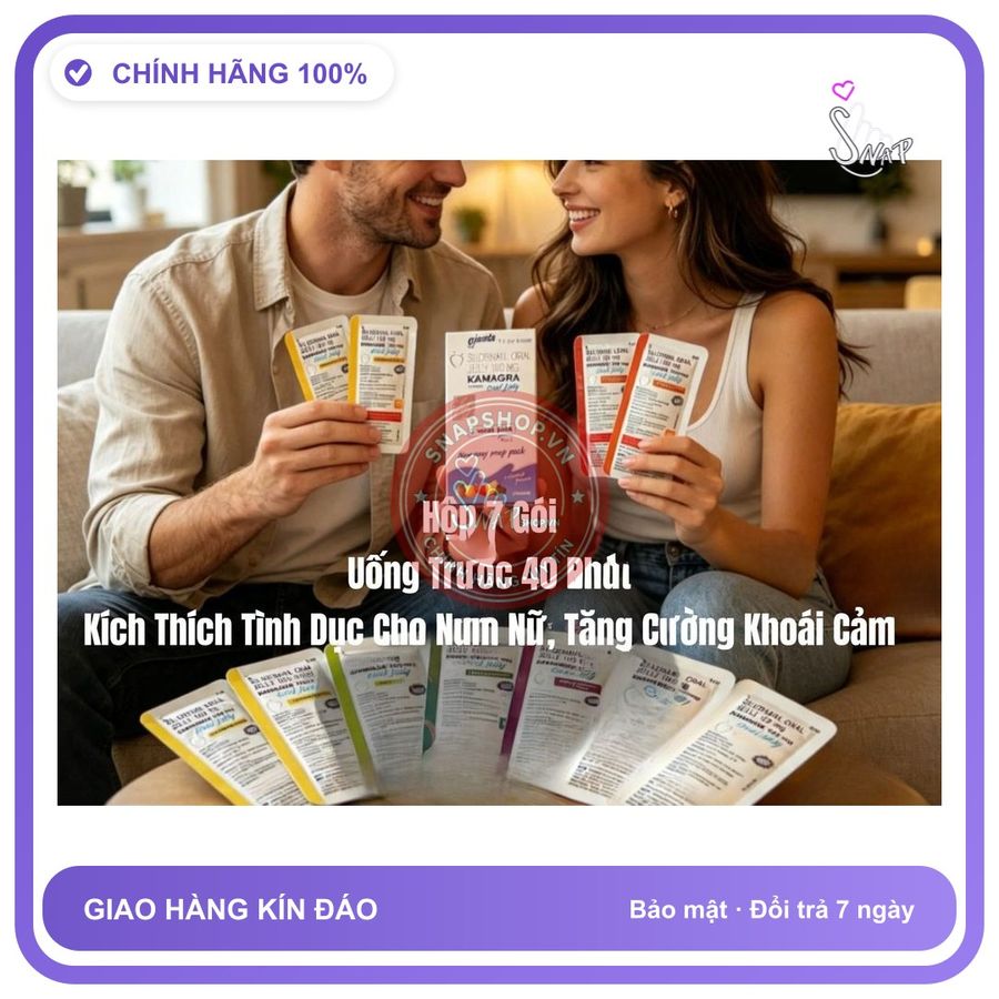 Gel uống hỗ trợ sinh lý KAMAGRA Thạch Siro Jelly, hộp 7 gói, Giúp Hỗ Trợ Tăng Cường Sinh Lý Cho Nam Nữ, Cực Mạnh, Tác Dụng Nhanh Chóng