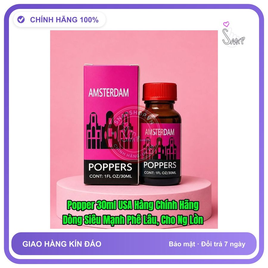 Chai hít tăng khoái cảm Popper AMSTERDAM 30ml Popper 30ml USA, Hàng Chính Hãng, Dòng Cao Cấp Cực Mạnh,Hoàn Tiền Nếu Hít Ko Phê