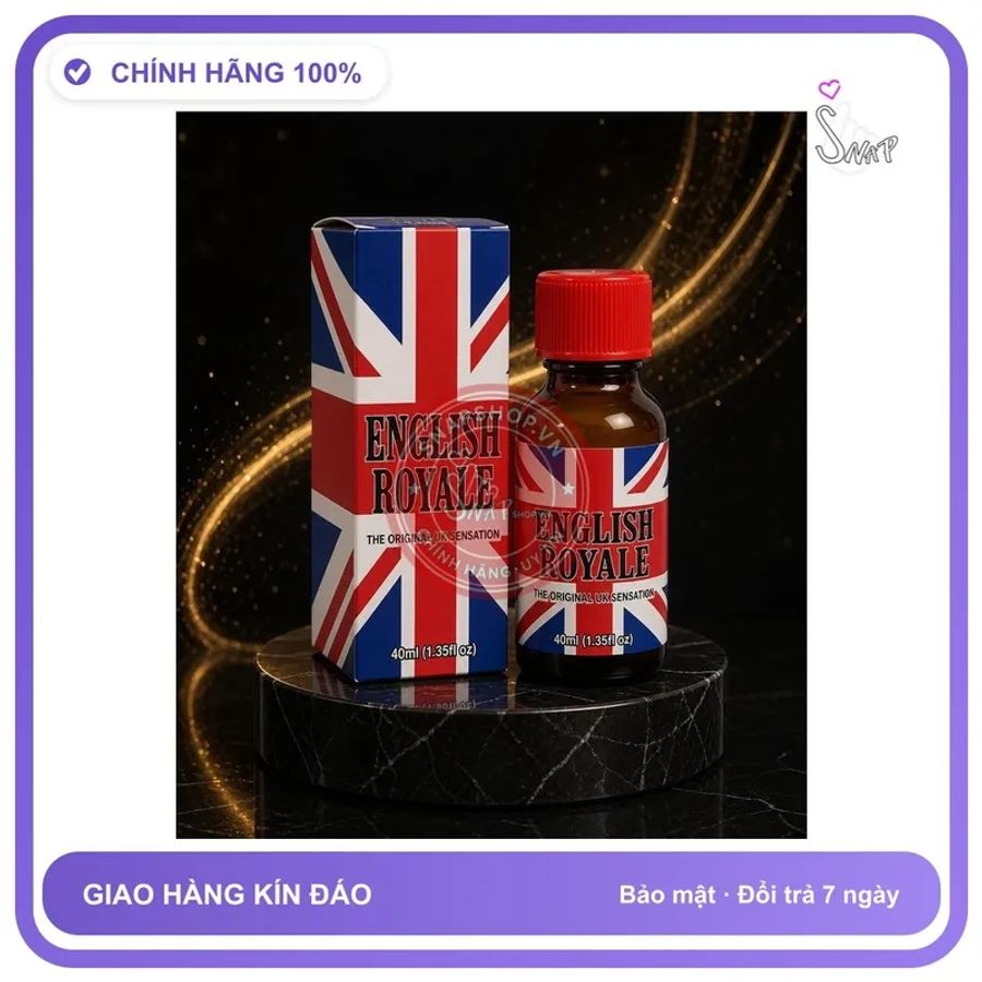 Chai hít tăng khoái cảm Popper ENGLISH ROYALE 40ml Tinh Dầu Hương Popper 40ml USA, Hàng Xịn, Ko Nhức Đầu, Ko Bỏng Mũi, Ko Phê Hoàn Tiền