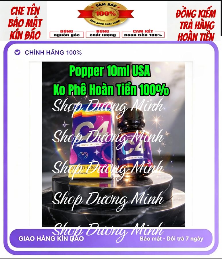 Thương Hiệu USA HÀNG Xịn, Popper 10ml Cao Cấp, Hít Cực Sướng, Giá Ưu Đãi 