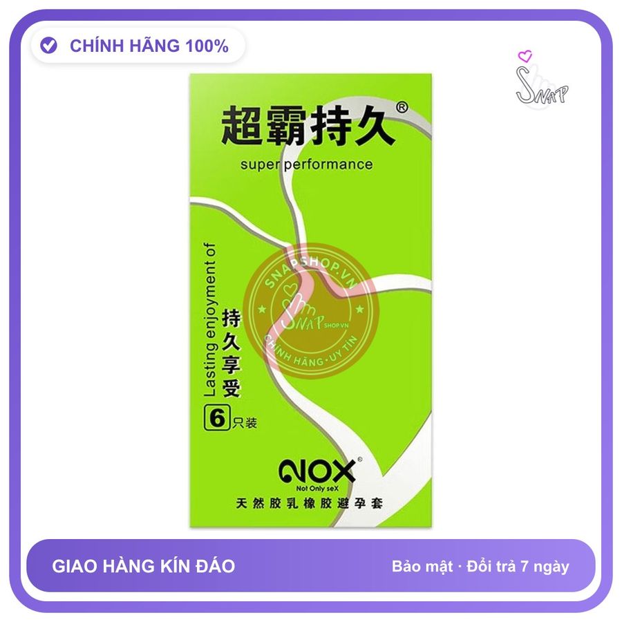 Bao cao su Nox Super Performance kéo dài thời gian hộp 6 cái