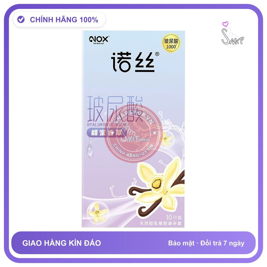 Bao cao su Nox HA Vanilla siêu mỏng nhiều gel hộp 10 cái