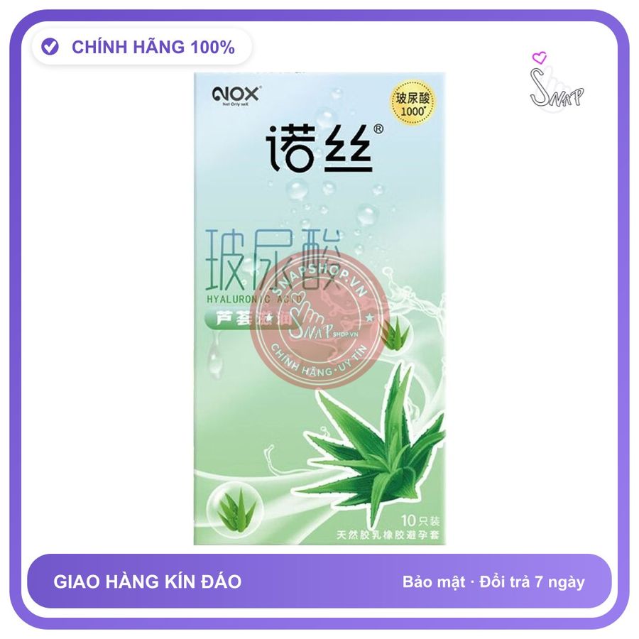 Bao cao su Nox HA Aloe Vera nha đam dưỡng ẩm hộp 10 cái