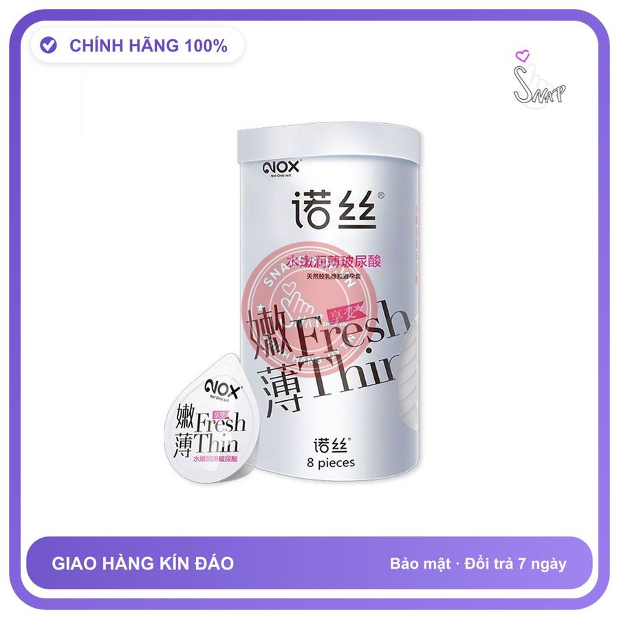 Bao cao su Nox Fresh Thin 003 HA siêu mỏng nhiều gel hộp 8 cái