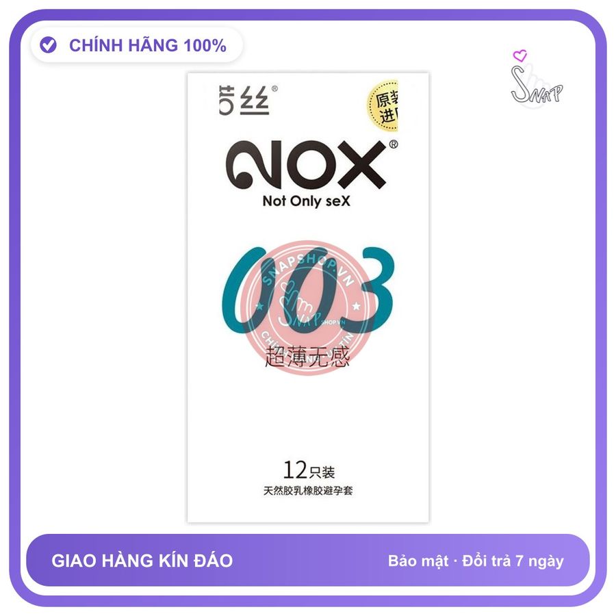 Bao cao su Nox 003 Ultra Thin Insensitive siêu mỏng hộp 6 cái