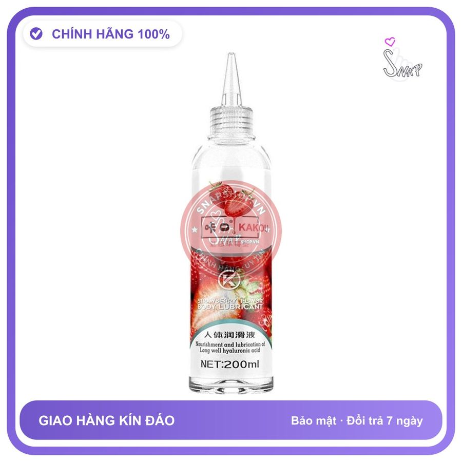 Gel bôi trơn gốc nước Kakou hương Dâu ngọt ngào 200ml chính hãng