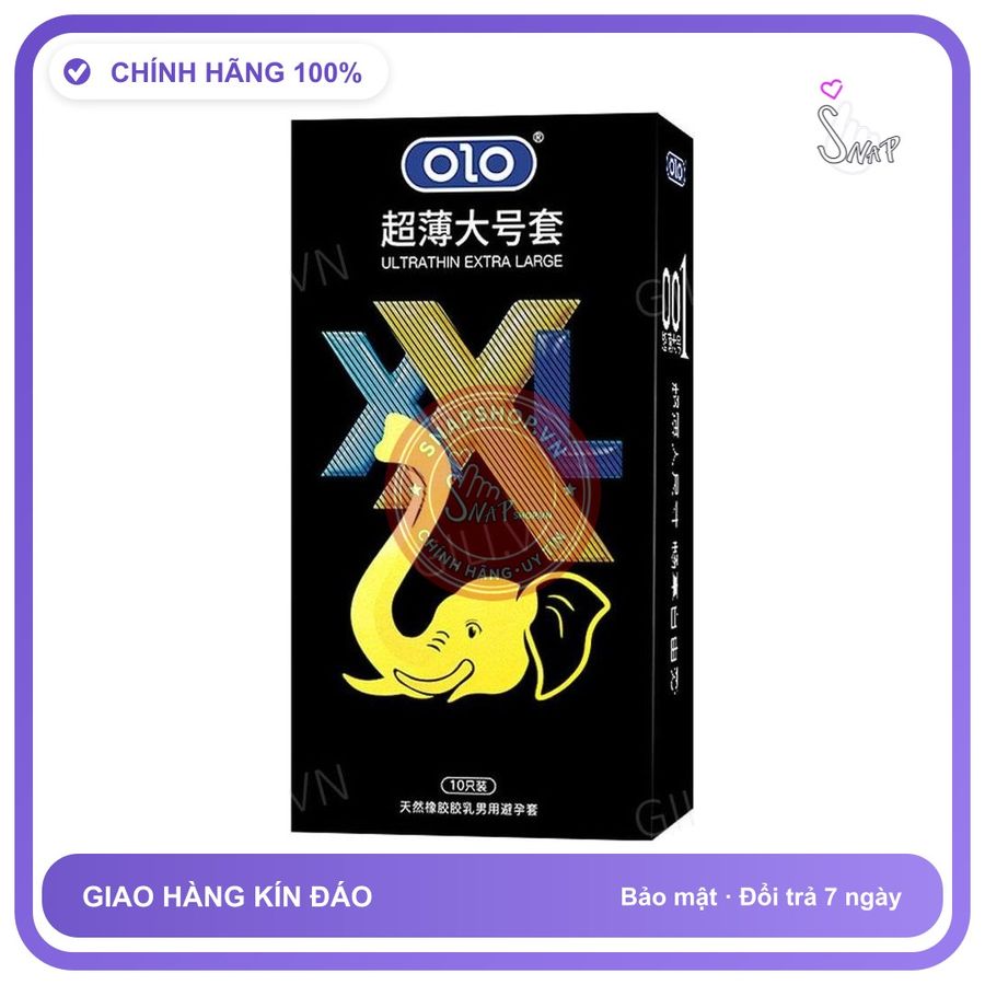 Bao cao su Olo XXL Ultra Thin Extra Large hộp 10 siêu mỏng chính hãng