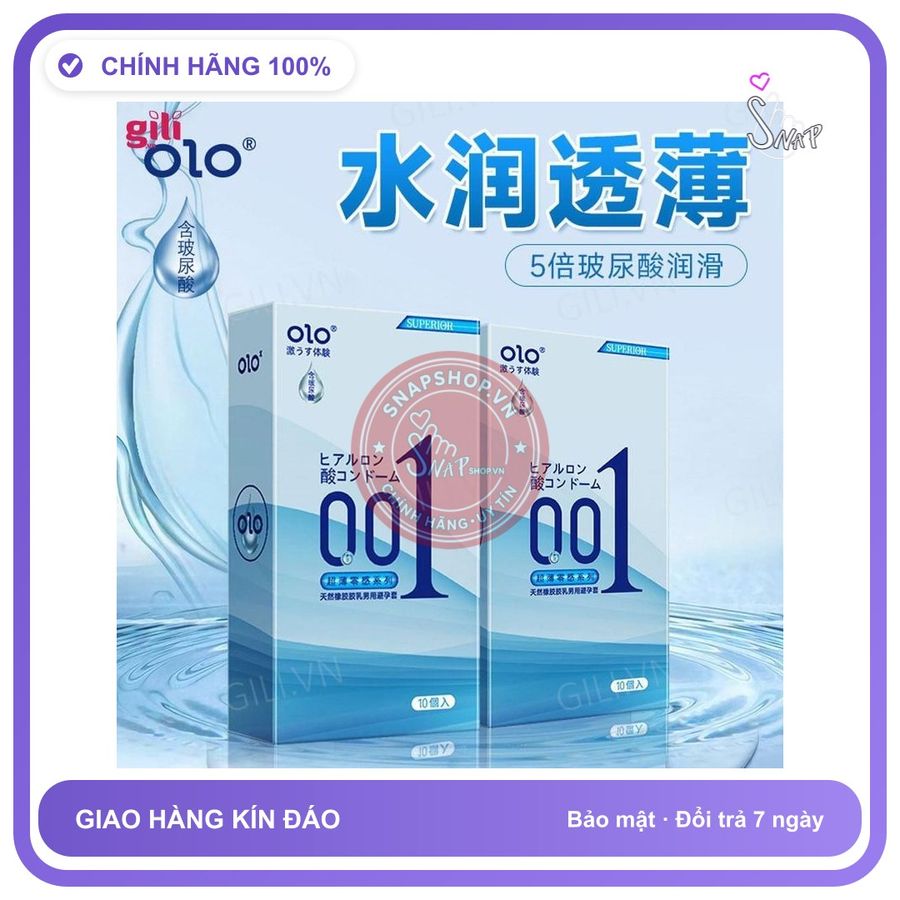 Bao cao su Olo Superior Xanh Siêu Trơn 001 hộp 10 siêu mỏng chính hãng