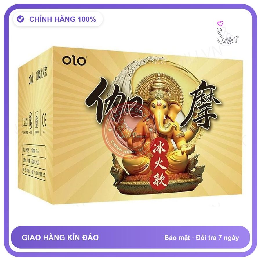 Bao cao su Olo Gama Voi Vàng Gân Bi hộp 10 chiếc chính hãng