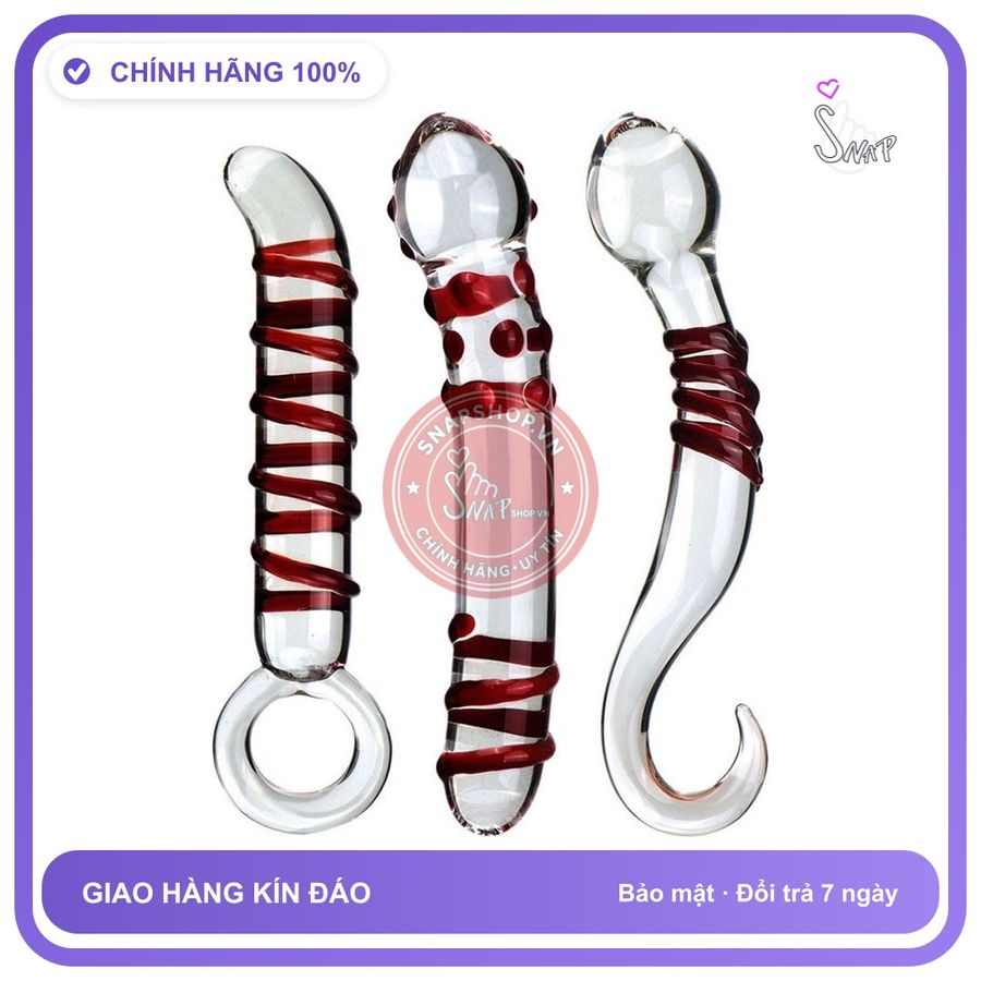 Dương vật giả ngụy trang Thủy Tinh Gân Đỏ chính hãng
