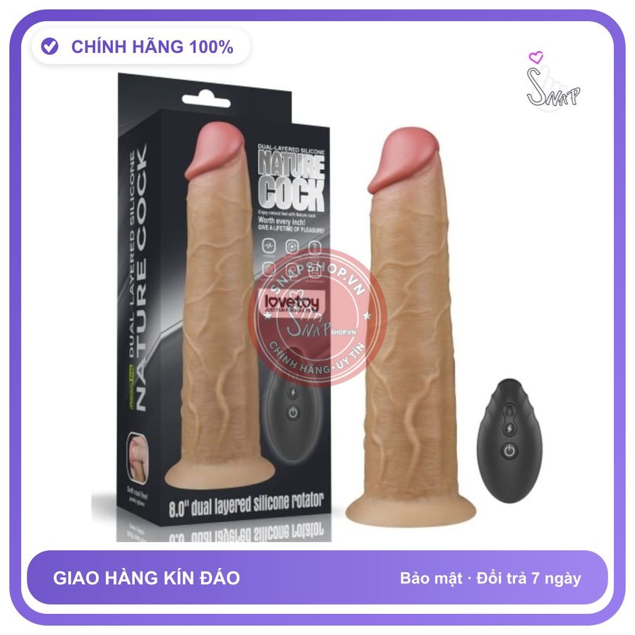 Dương vật giả hít tường Lovetoy Nature Cock 8 Inch remote
