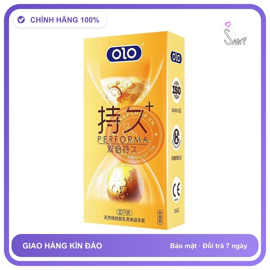 Bao cao su Olo Performa Vàng hộp 10 chiếc kéo dài thời gian chính hãng