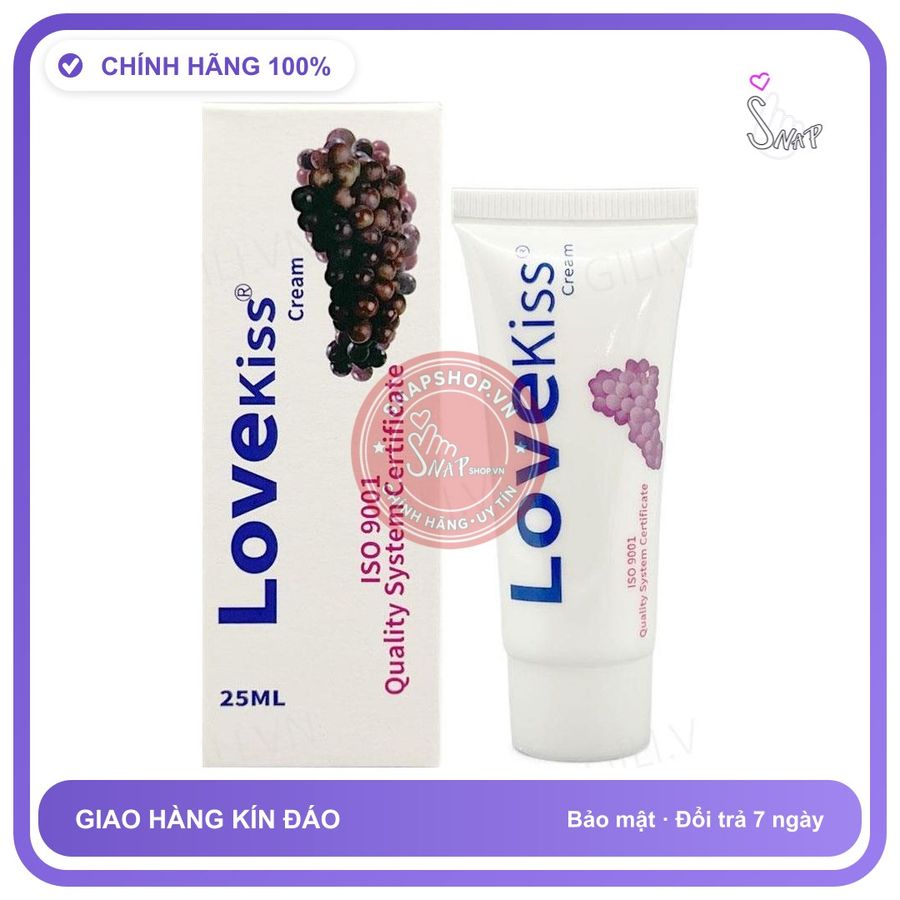 Gel bôi trơn hương nho Love Kiss chai 25ml chính hãng