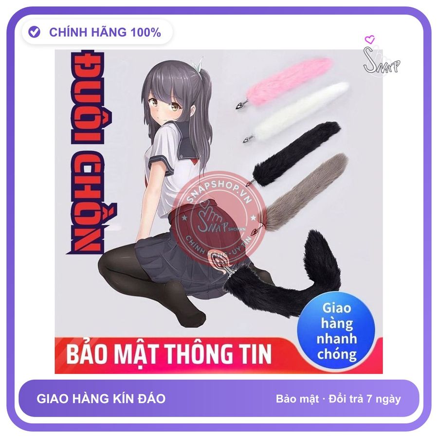 Plug hậu môn đuôi chồn chuôi inox