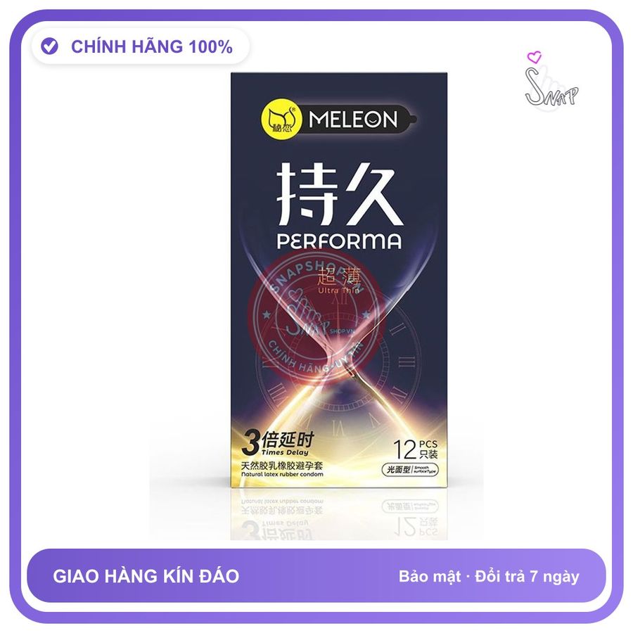 Bao cao su Meleon Performa 3 Times Ultra Thin hộp 12 chiếc