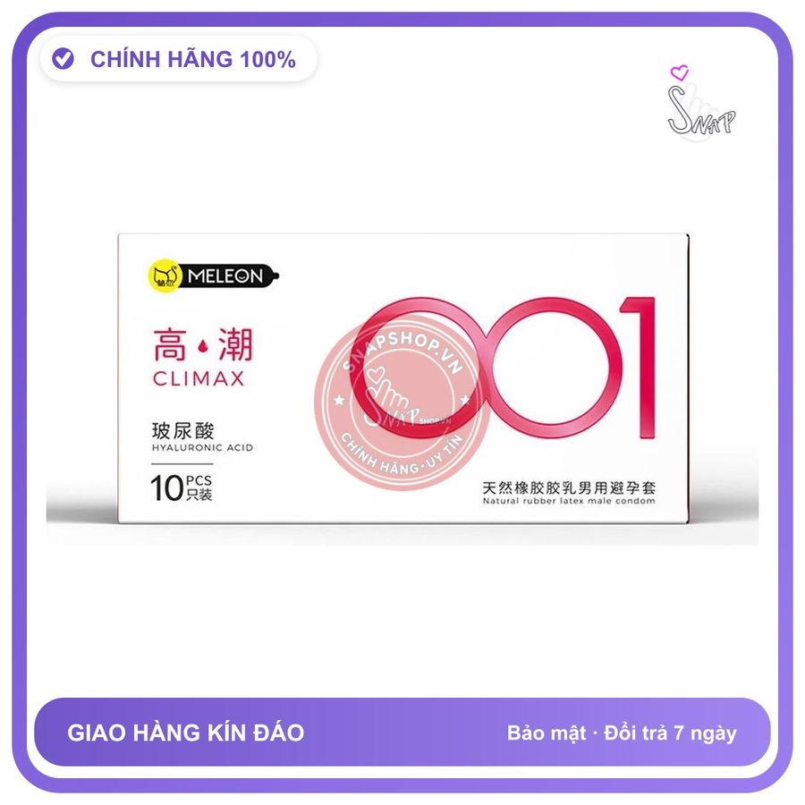 Bao cao su Meleon HA 001 Climax siêu mỏng tăng khoái cảm hộp 10 cái