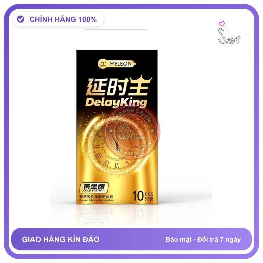 Bao cao su Meleon Delay King Gold Edition kéo dài thời gian hộp 10 cái