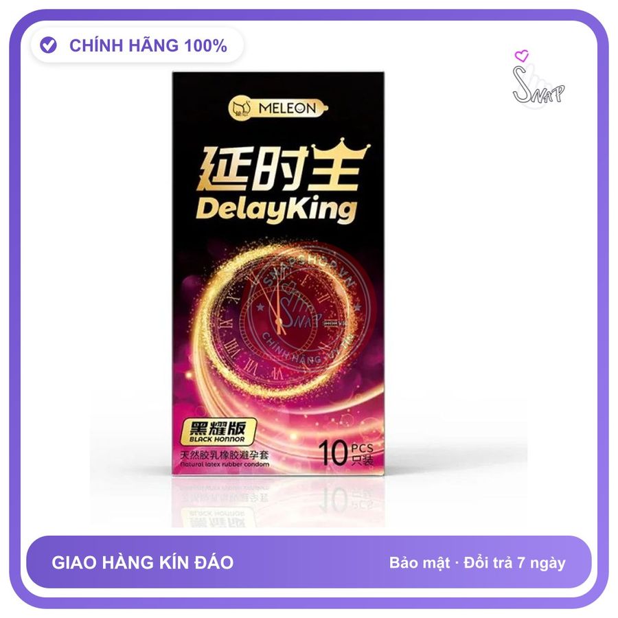 Bao cao su Meleon Delay King Black Honor kéo dài thời gian hộp 10 cái