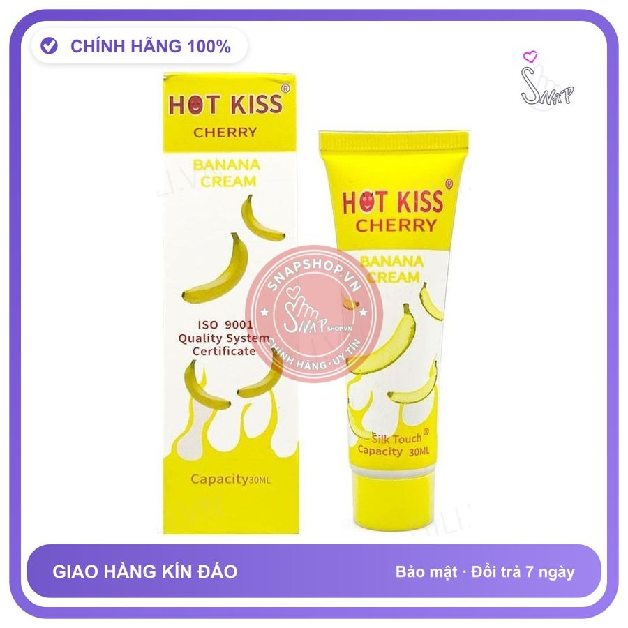 Gel bôi trơn hương chuối Hot Kiss Banana chai 30ml chính hãng