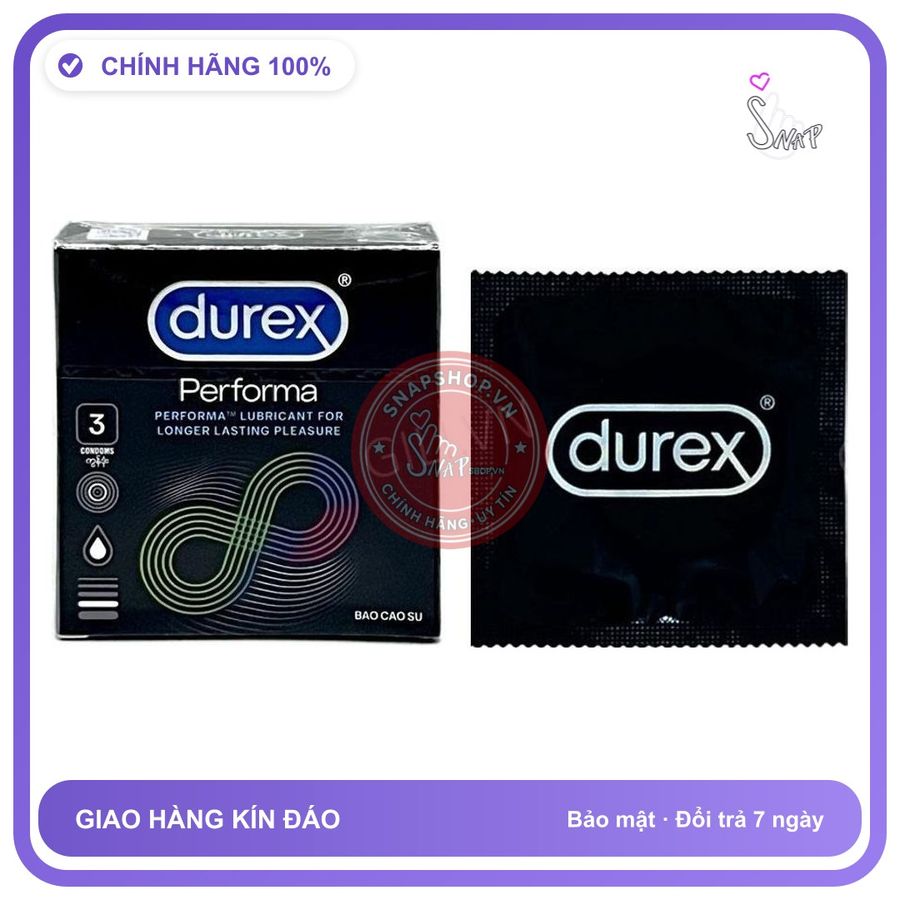 Bao cao su Durex Performa hộp 3 chiếc kéo dài thời gian chính hãng