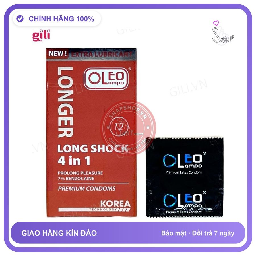 Bao cao su kéo dài thời gian Oleo Lambo 4in1 hộp 12 chiếc chính hãng hàng nhập khẩu