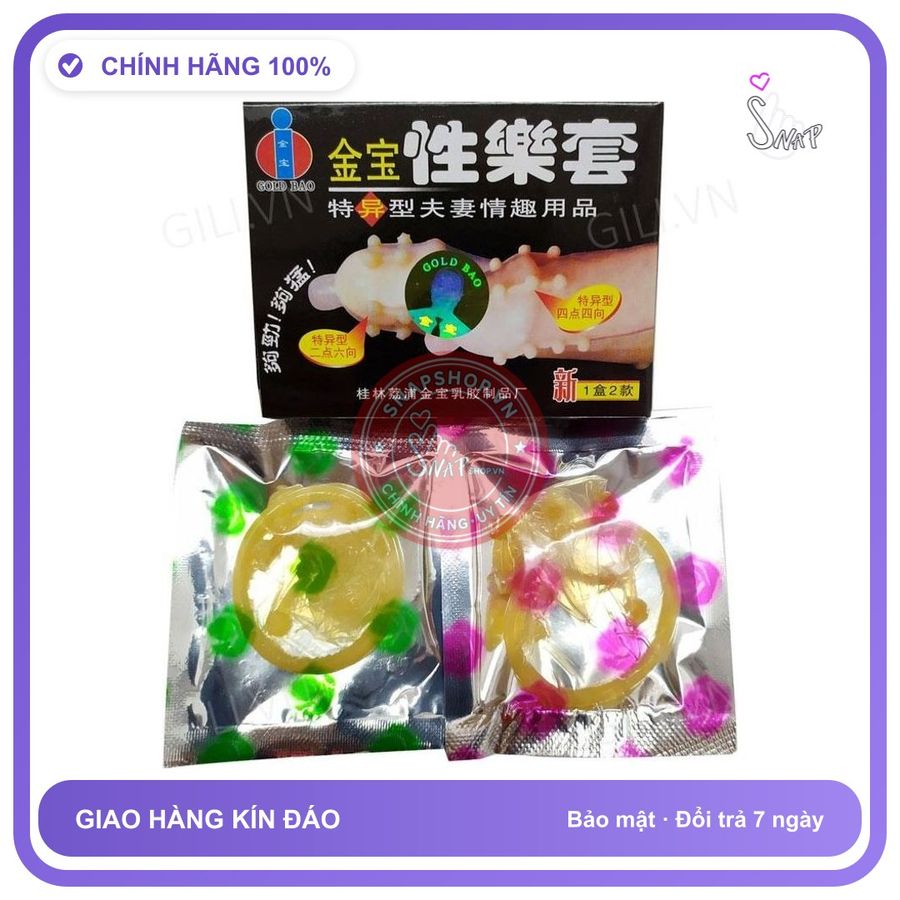 Bao cao su tăng khoái cảm Gold Bi hộp 2 chiếc chính hãng hàng nhập khẩu