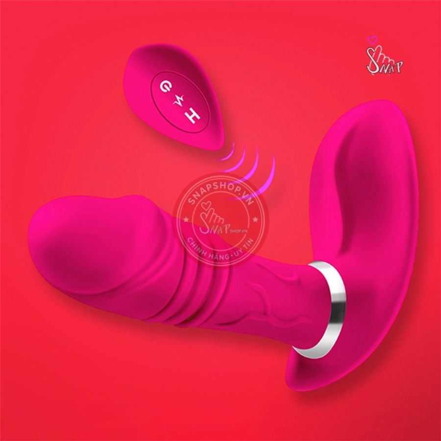 Trứng rung dương vật điều khiển từ xa Wearable rung nhấp chuyển động đẩy tới và lui 10 chế độ