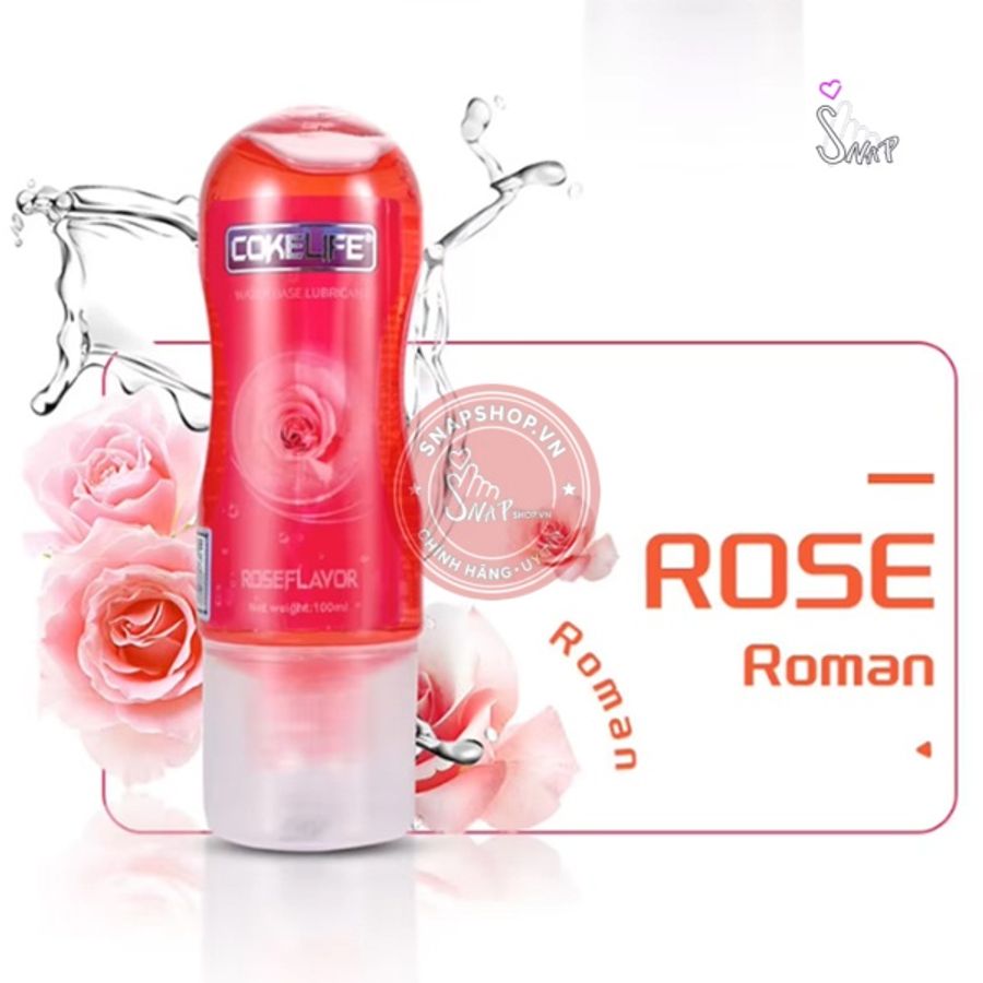 Gel bôi trơn massage 2in1 Cokelife Rose Flavor 100ml (hương hoa hồng)