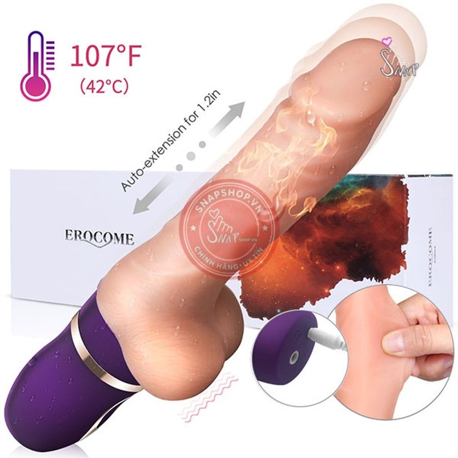 Dương vật giả AURIGA siêu mềm rung nhấp chuyển động đẩy tới và lui toả nhiệt sưởi ấm
