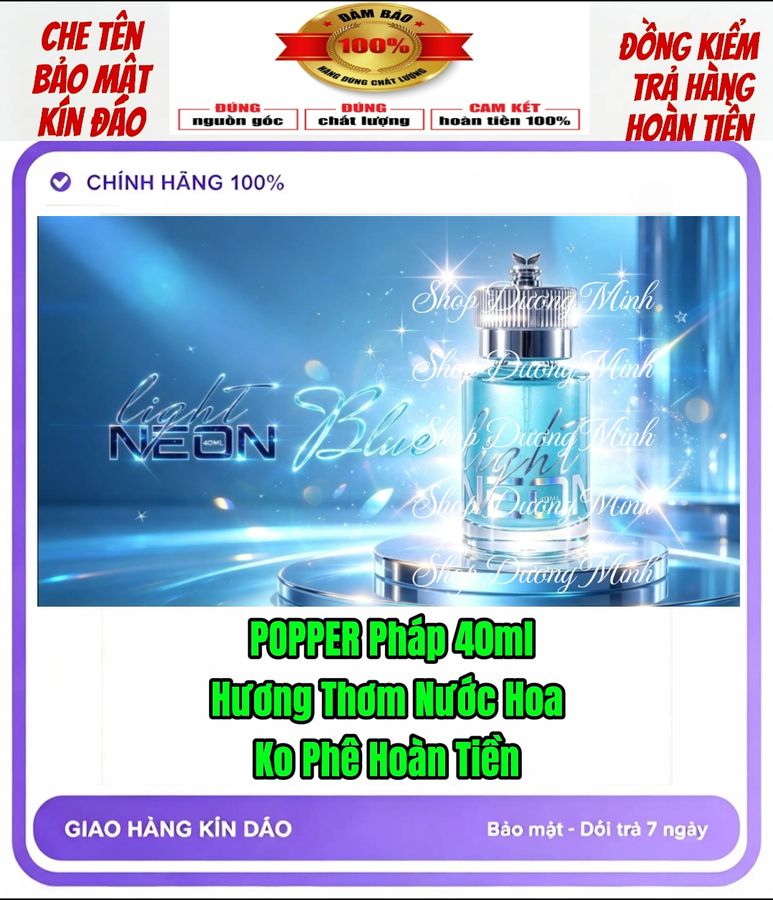 Popper Nước Hoa, 40ml Chính Hãng Pháp, Dòng Cao Cấp, Cực Mạnh Phê Lâu Cho Ng Lờn 