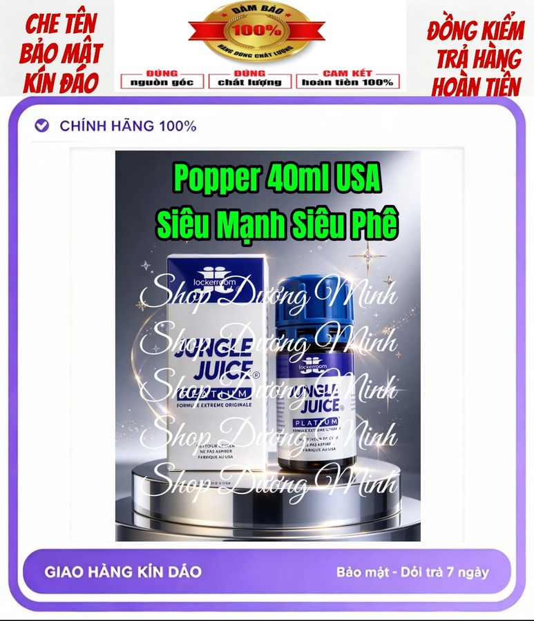 Popper 40ml USA, Dòng Cao Cấp, Cực Mạnh, Phê Lâu, Cam Kết Ko Phê Hoàn Tiền 