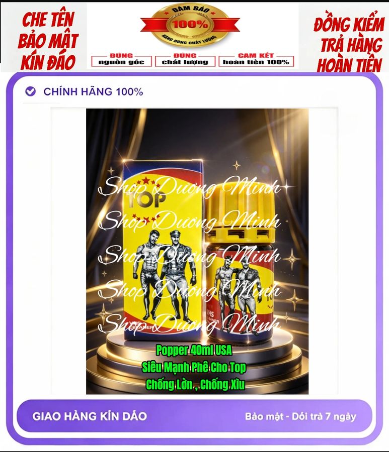Popper cho top 40ml USA, dòng cao cấp, chính hãng, chống lờn , phê lâu