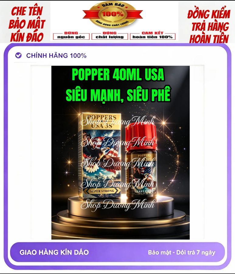 ( Hàng Chính Hãng) Popper Cho Ng Lờn Nặng, Dòng 40ml USA, Cực Mạnh 