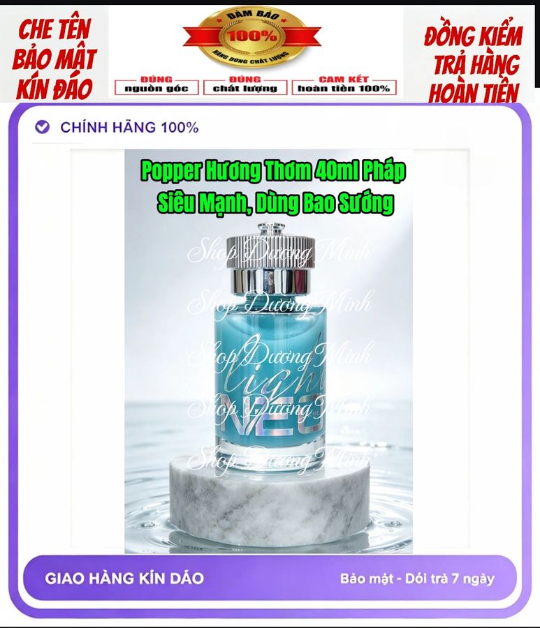 Popper thơm, Dòng Cao Cấp 40ml Pháp, Hít Sướng Lâu, Dùng Cực Thích