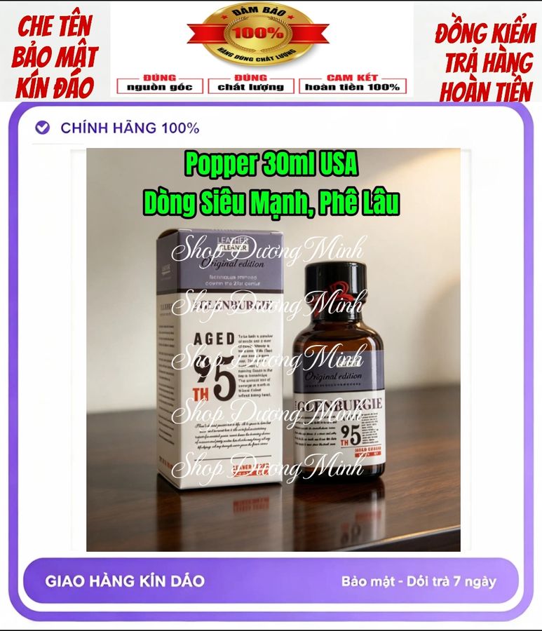 Popper 30ml USA, Dòng 95 Cao Cấp Chính Hãng, Cực Mạnh, Cực Mạnh, Che Tên 